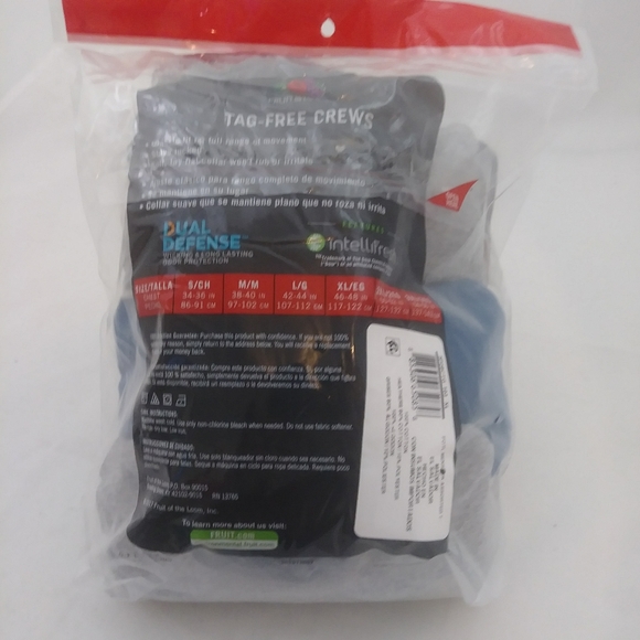 NEW FOL Men's Tag-Free Crews 4pk Gray/Blue XL - Picture 3 of 4